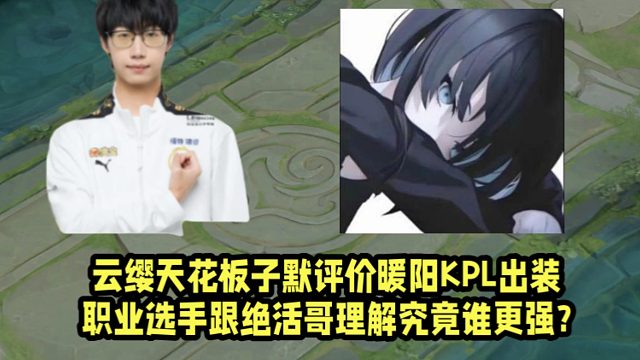 云缨天花板子默评价暖阳KPL出装职业！选手跟绝活哥理解究竟谁更强？