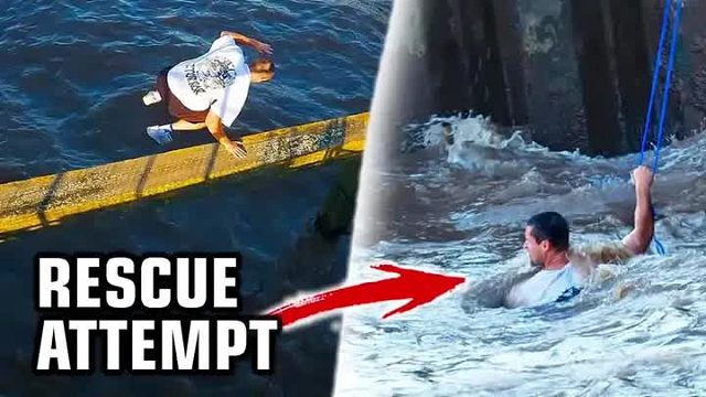 不可思议的跳跃挑战，跑酷小伙要隔着护栏，跳到海边的木桩上面