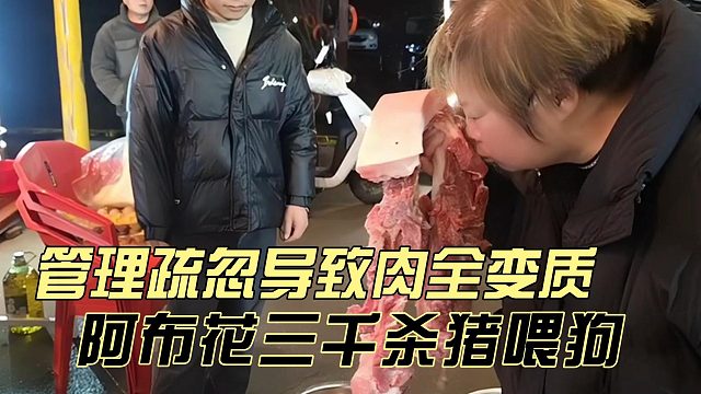 阿布花三千杀猪喂狗，管理疏忽导致肉全变质