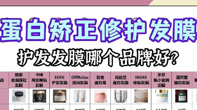 发膜什么牌子最好用？烫染受损用啥好？蛋白矫正修护必看榜单！
