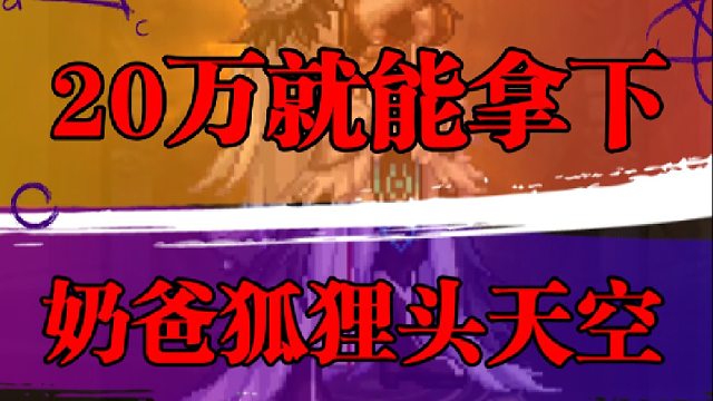 20万就能拿下奶爸狐狸头天空