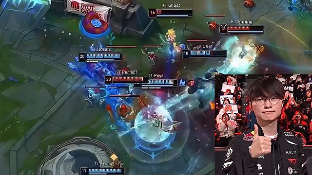 史上最牛翻盘！落后1万5经济，T1超强韧性绝地翻盘KT，现场女粉疯狂尖叫！