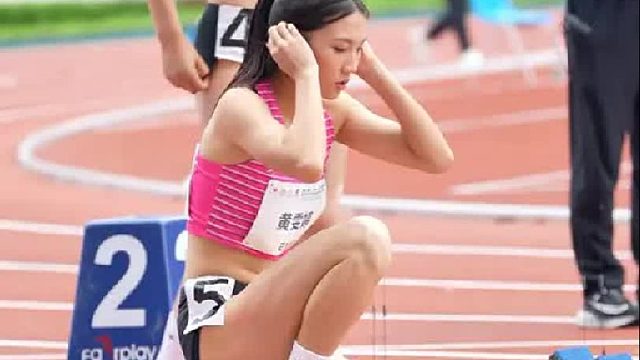 来自广东黄雯婷在女子七项全能100米栏，以14秒64的成绩夺得第二！