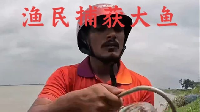 老渔民成功捕获上百斤大鱼