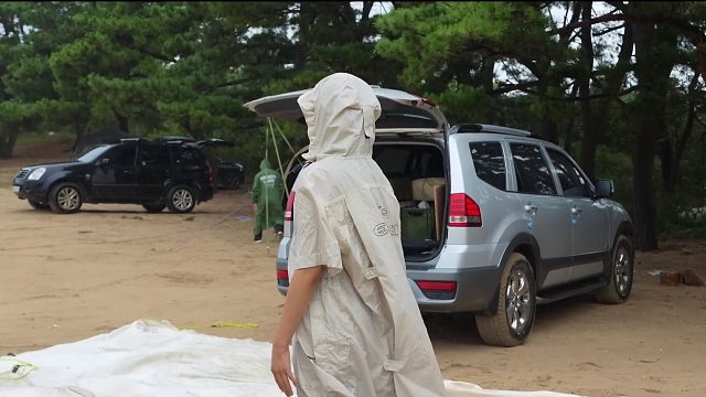 20260127 ️暴雨中穿着韩服雨中露营️｜相机坏了，水进车里｜雨声