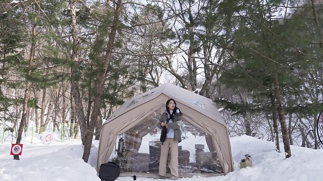 20260127 白雪覆盖的充气帐篷里舒适露营｜CAMP