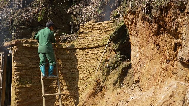 20260127 为我的岩石屋搭建阳台和户外烧烤炉｜雨林中的生存