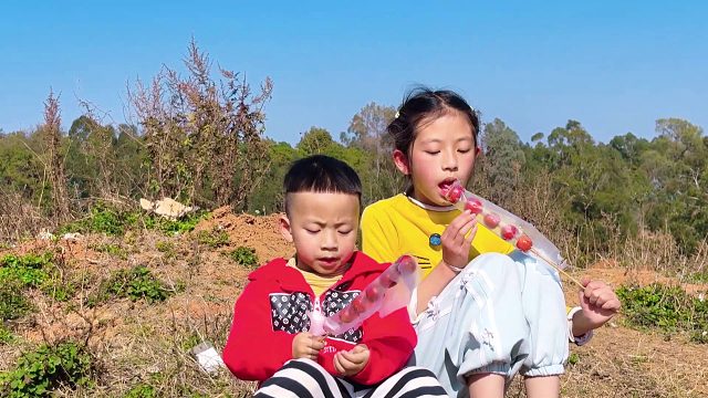 姐姐带弟弟买糖吃，弟弟突然不见了，吓得姐姐到处找