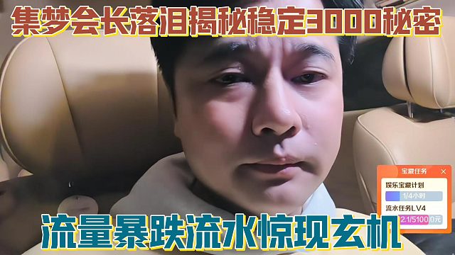 【集梦会长】落泪揭秘稳定3000万秘密 流量暴跌流水惊现玄机