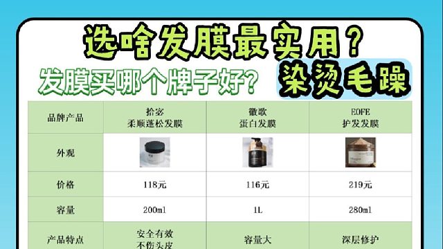 发膜买哪个牌子好？高性价比发膜品牌怎么挑？烫染修复发膜推荐