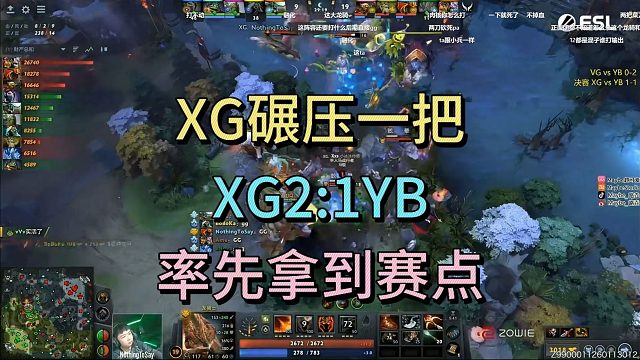 XG碾压一把，2：1YB，率先拿到赛点