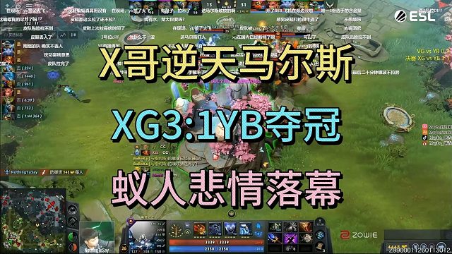 X哥逆天马尔斯，XG3比1YB夺冠，蚁人悲情落幕