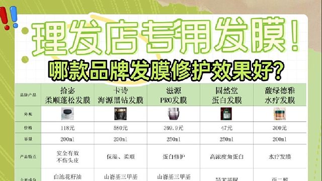 发膜买哪个牌子修护好？理发店专用发膜！用一次忘不掉