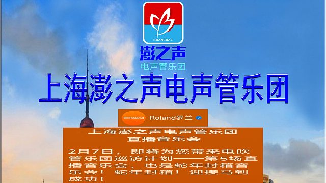 2月7日直播预告 |罗兰 电吹管乐团线上直播音乐会之蛇年封箱之作——上海澎之声电声管乐团音乐会专场