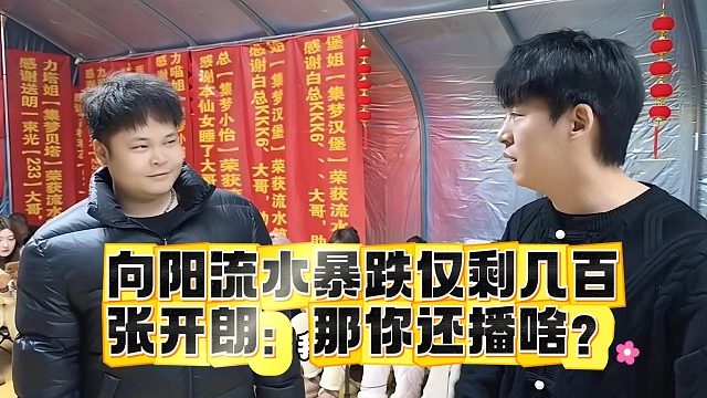 向阳流水暴跌仅剩几百，张开朗：那你还播啥？