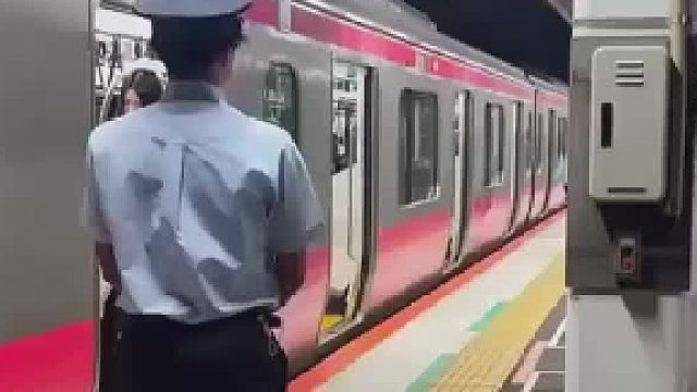 日本地铁工作人员一个动作太诡异，直接看懵了！这是安全操作规程