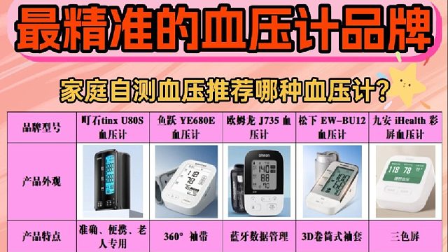 家用精准血压计哪个准？老人专用十大品牌排行精选超靠谱！