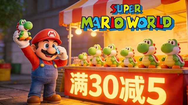 超级玛丽奥世界，关没打几个，耀西卖一堆