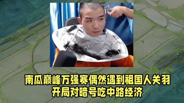 南瓜巅峰万强赛偶然遇到祖国人关羽！开局对暗号吃中路经济！