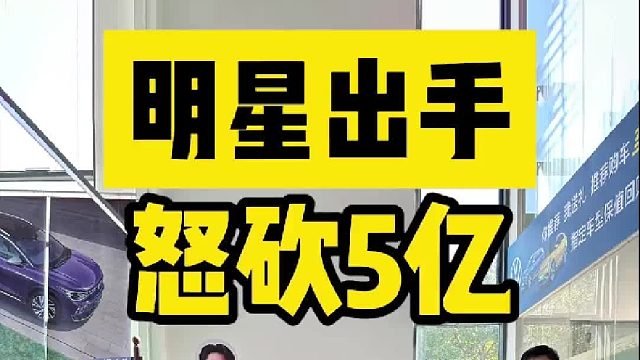 明星出手，怒砍5亿！