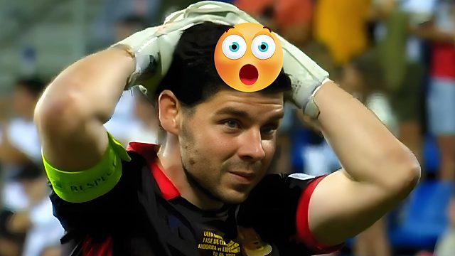 天降神球！欧国联现半场60米吊射，队友捂头不敢相信