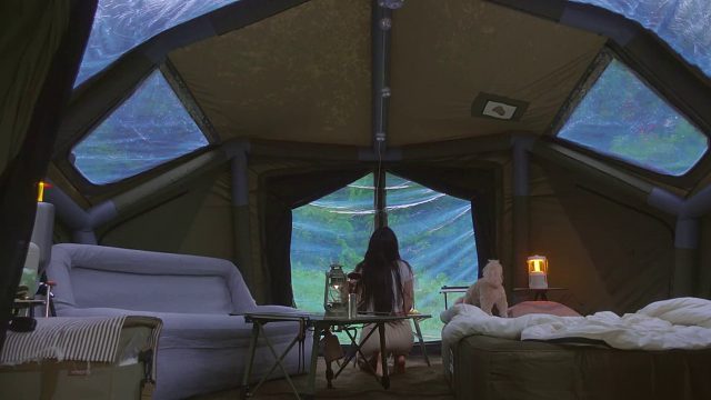 20260226 在可怕的倾盆大雨中带着新的充气帐篷露营｜带防水布的帐篷｜雨声