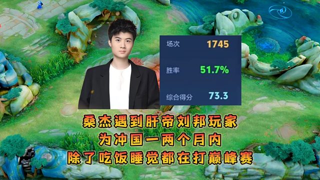 桑杰遇到肝帝刘邦玩家，为冲国一两个月除了吃饭睡觉都在打巅峰赛