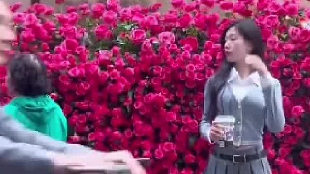 小姐姐在景点拍照打卡，意外闯入镜头的路人成了主角。