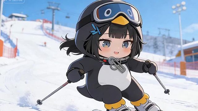 咕咕嘎嘎的来滑雪咯~