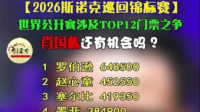 2026世界公开赛斯诺克最残酷数学题肖国栋的生死战