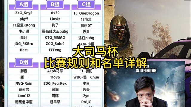 名单出炉大司马杯今晚开赛！