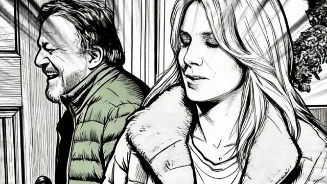 开心的老爸，无语的老妈