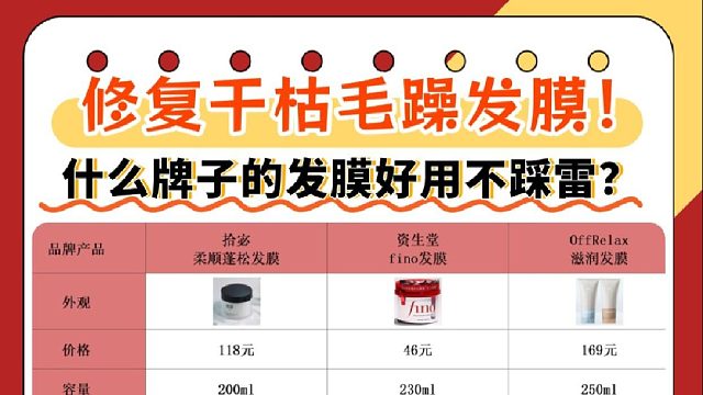 什么发膜好用值得买？修复干枯毛躁发膜！看完再选