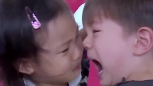 嗯哼：甜馨你打到我了。甜馨：我不是故意的，汽车都给你。