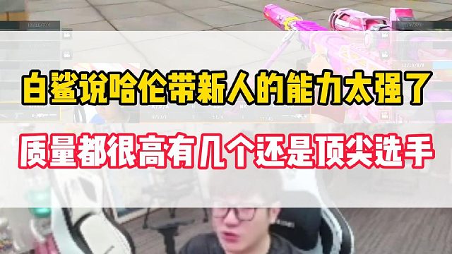 白鲨说哈伦培养新人的能力太强了，质量都很高有几个还是顶尖水平