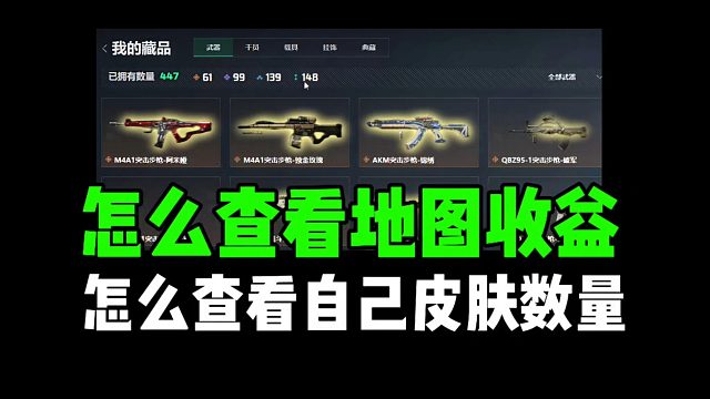怎么查看地图收益？怎么查看自己皮肤数量？