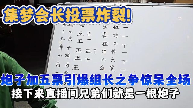 【集梦会长】投票炸裂！炮子加五票引爆组长之争惊呆全场