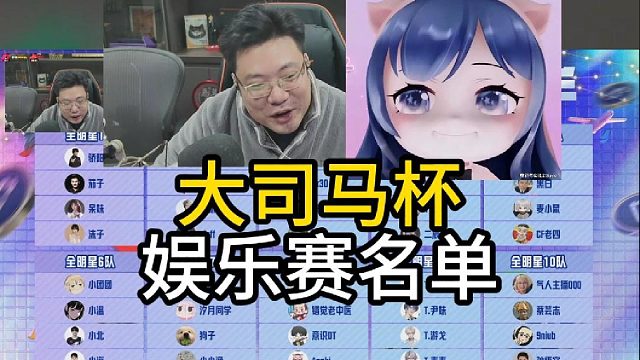 团团参加大司马杯娱乐赛名单！