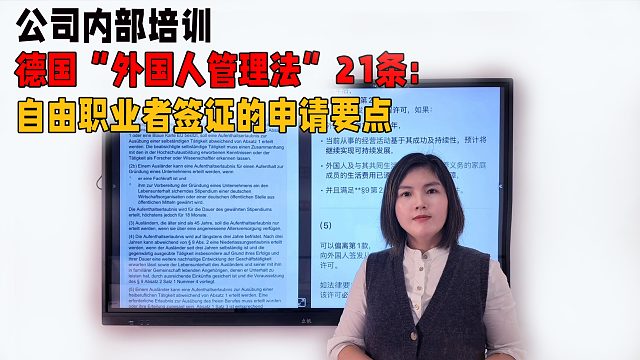 德国“外国人管理法”21条：自由职业者签证的申请要点