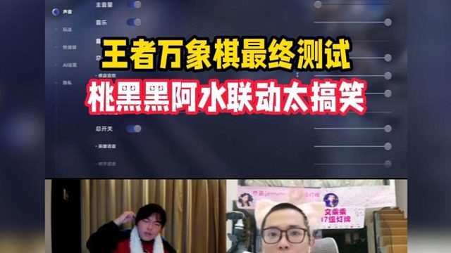 王者万象棋最终测试，桃黑黑阿水联动太搞笑