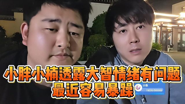 小胖小楠透露大智情绪有问题，最近容易暴躁
