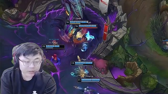 不愧是F6仙人！T1在偷龙，Kanavi去对面F6！Sask崩不住了：大龙完全没视野，敢往下走的？