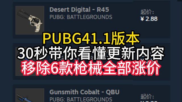30秒带你看懂PUBG41.1版本！