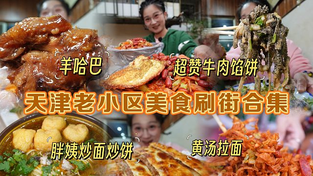【逛吃天津】隆昌路刷街！小区胖姨炒饼炒面！牛肉馅饼爆肚羊脑！