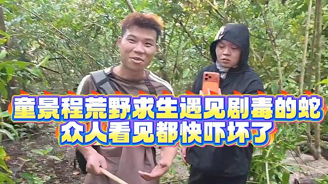 【童锦程】童景程荒野求生遇见剧毒的蛇，众人看见都快吓坏了