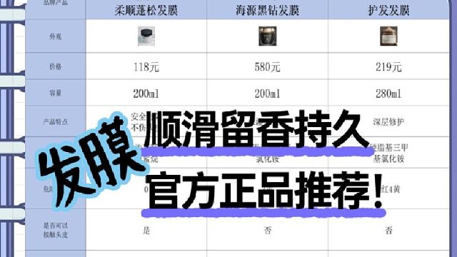 如何选发膜柔顺改善毛躁？发膜顺滑留香持久官方正品推荐！敲重点
