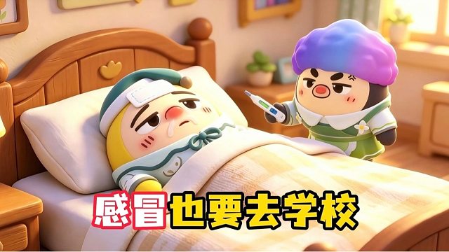 就因为我发烧妈妈就不让我去学校看浪哥和秀儿的演唱会