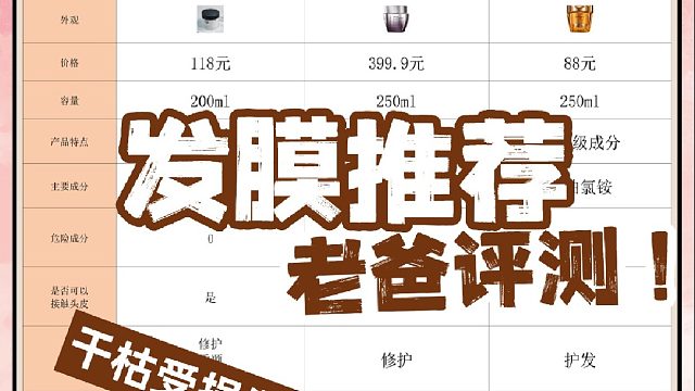修护干枯发膜怎么选？发膜推荐老爸评测！看这篇妥够