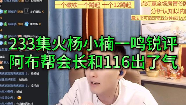 一鸣点评阿布帮杨小楠反击233，帮会长和116出了口气