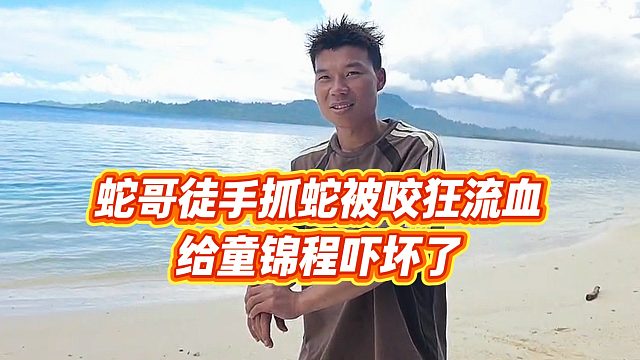 【童锦程】蛇哥徒手抓蛇被咬狂流血，给童锦程吓坏了